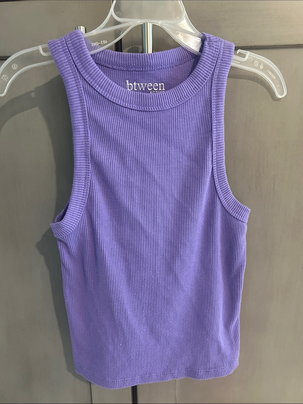 btween Lavender Ribbed Tank Top - Sleeveless Crewneck